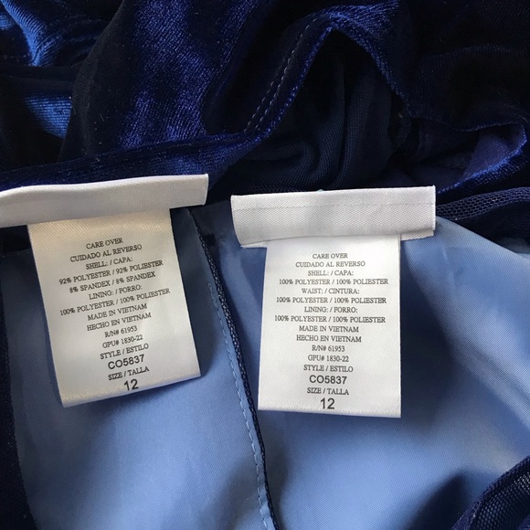 Jona Michelle Blue 2 Pc Fit & Flare Fancy Tulle Dress w/shrug Girl's Size 12 - Picture 10 of 11